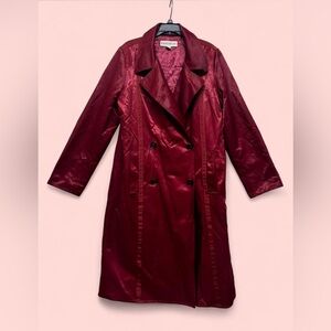 Ramosport  Burgundy Double-Breasted Trench Coat